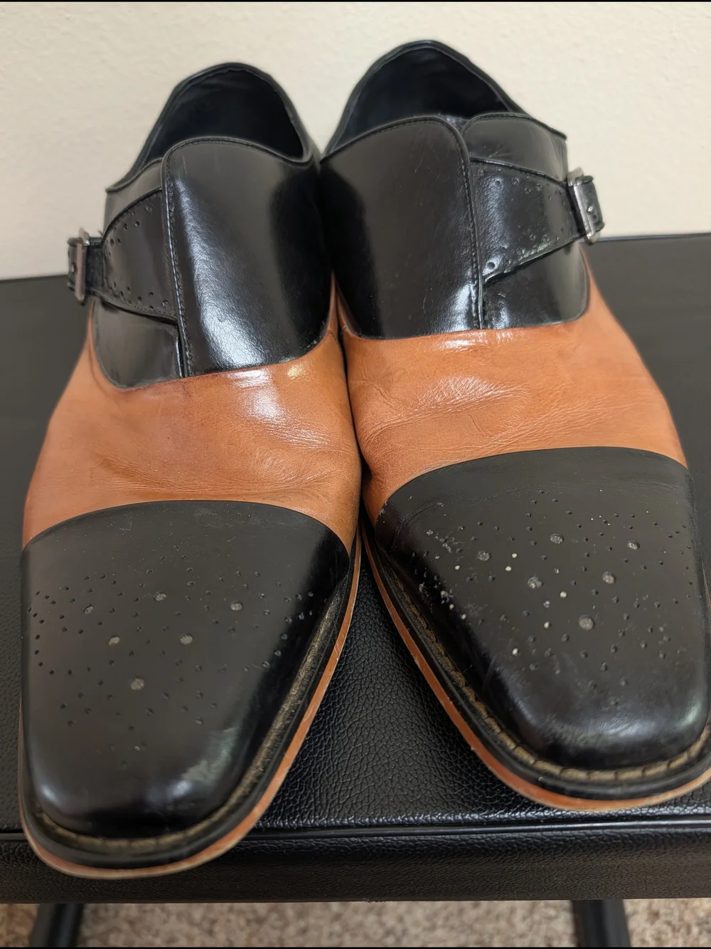 Stacy Adams Two-Tone‎ Monk Strap Dress Shoes Men's Size 13M